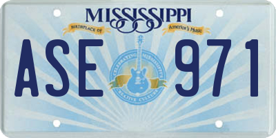 MS license plate ASE971