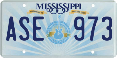 MS license plate ASE973