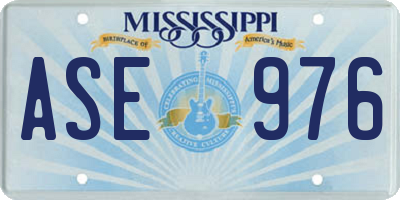 MS license plate ASE976