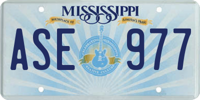 MS license plate ASE977