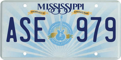 MS license plate ASE979