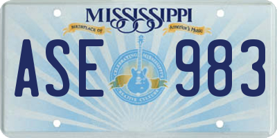MS license plate ASE983