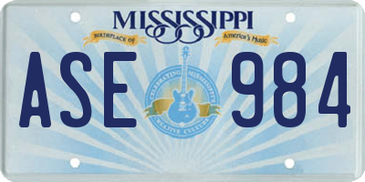 MS license plate ASE984
