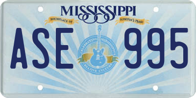 MS license plate ASE995