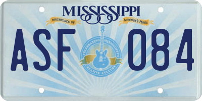 MS license plate ASF084