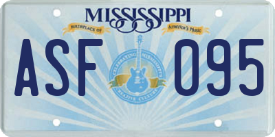 MS license plate ASF095