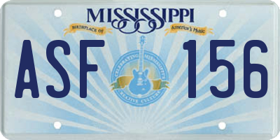 MS license plate ASF156