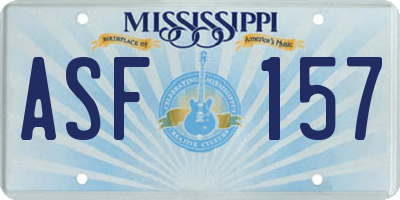 MS license plate ASF157