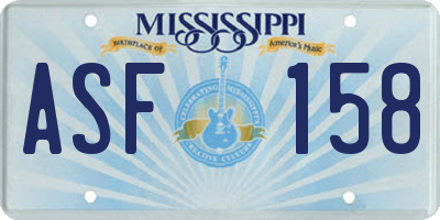 MS license plate ASF158
