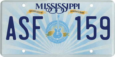 MS license plate ASF159