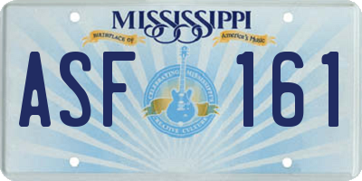 MS license plate ASF161