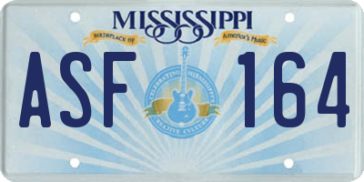 MS license plate ASF164