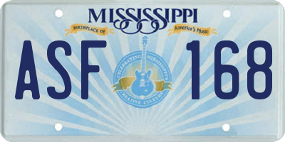 MS license plate ASF168