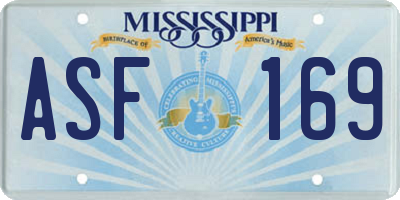 MS license plate ASF169