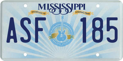 MS license plate ASF185