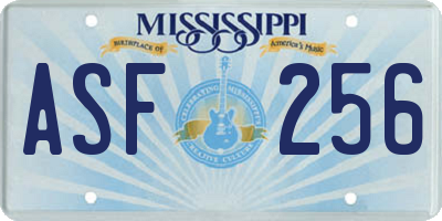 MS license plate ASF256