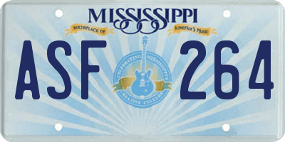 MS license plate ASF264