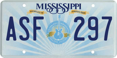 MS license plate ASF297