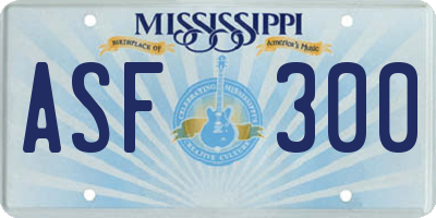 MS license plate ASF300