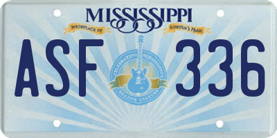 MS license plate ASF336