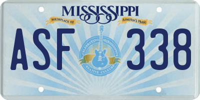 MS license plate ASF338