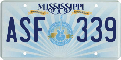 MS license plate ASF339