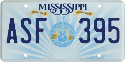 MS license plate ASF395