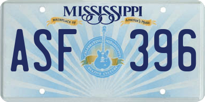 MS license plate ASF396