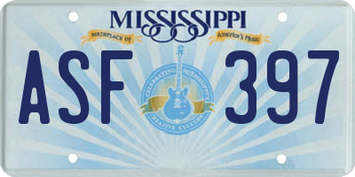 MS license plate ASF397
