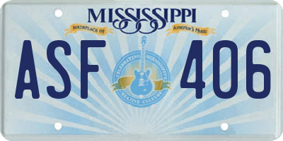 MS license plate ASF406