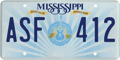 MS license plate ASF412