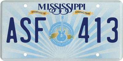 MS license plate ASF413