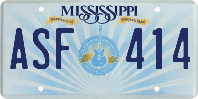 MS license plate ASF414