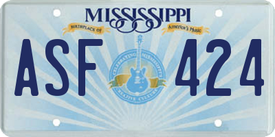 MS license plate ASF424