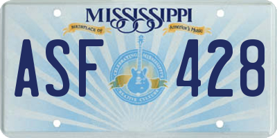 MS license plate ASF428