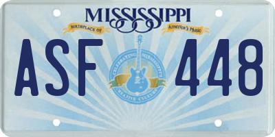 MS license plate ASF448