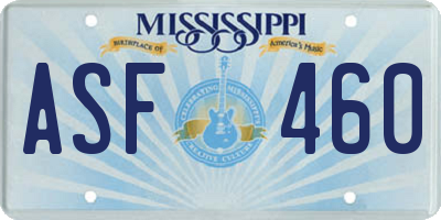 MS license plate ASF460