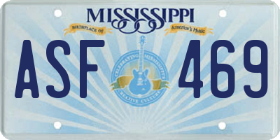 MS license plate ASF469
