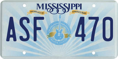 MS license plate ASF470