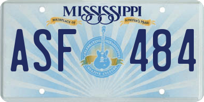 MS license plate ASF484
