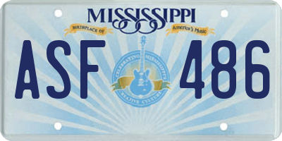 MS license plate ASF486