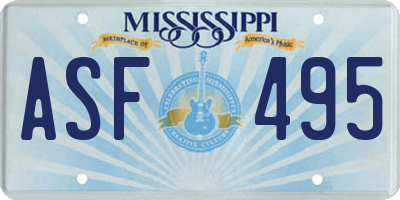MS license plate ASF495