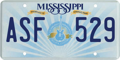 MS license plate ASF529