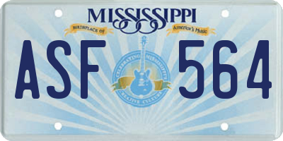 MS license plate ASF564