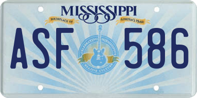MS license plate ASF586
