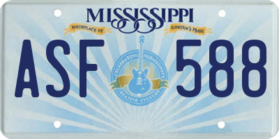MS license plate ASF588