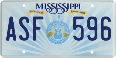 MS license plate ASF596