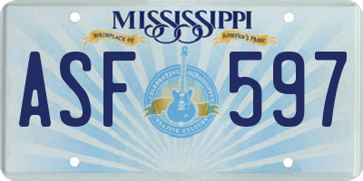 MS license plate ASF597