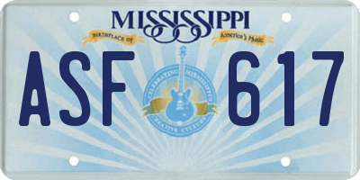 MS license plate ASF617