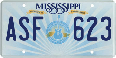 MS license plate ASF623